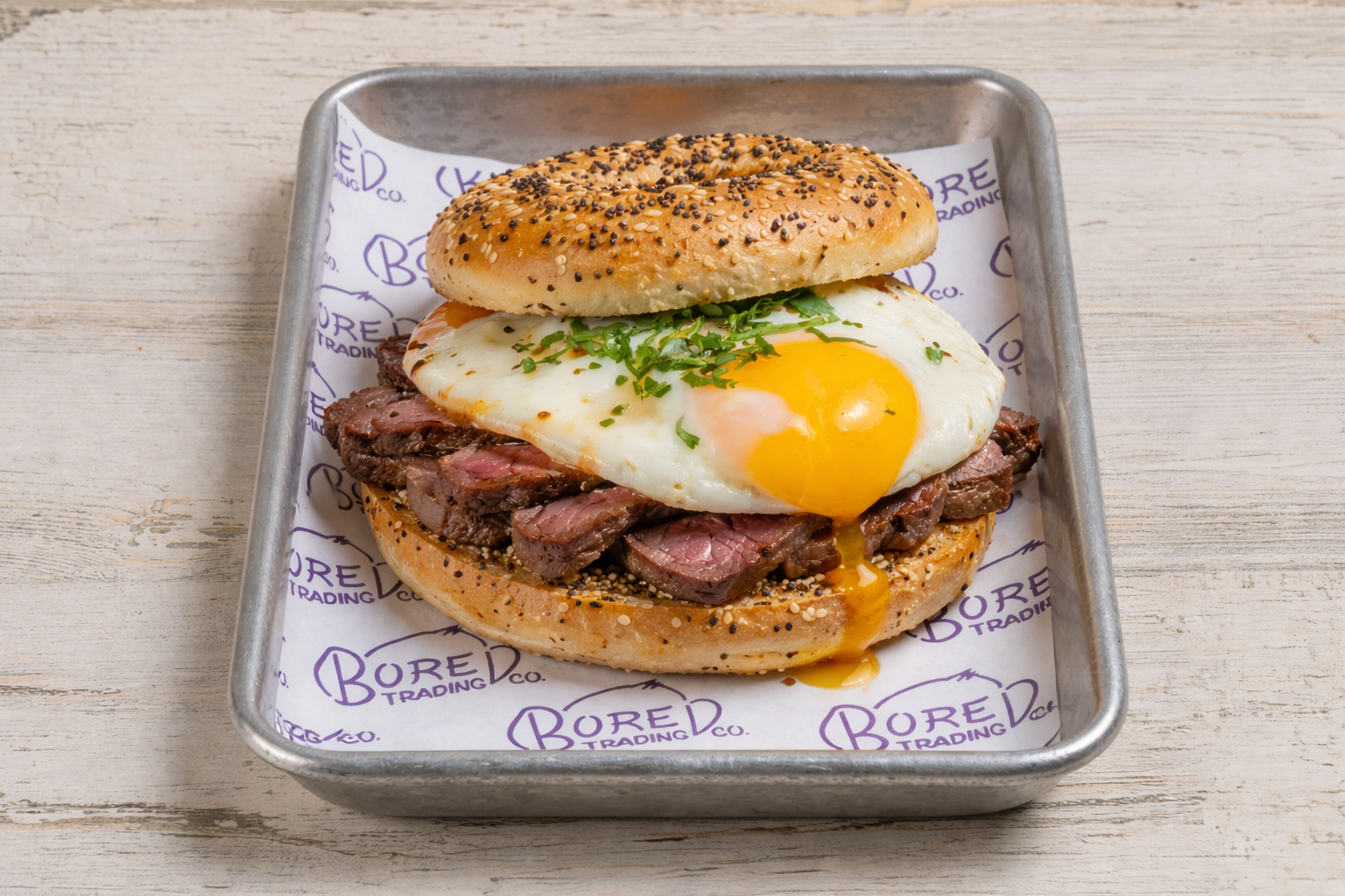 Steak and Egg Bagel Sando.