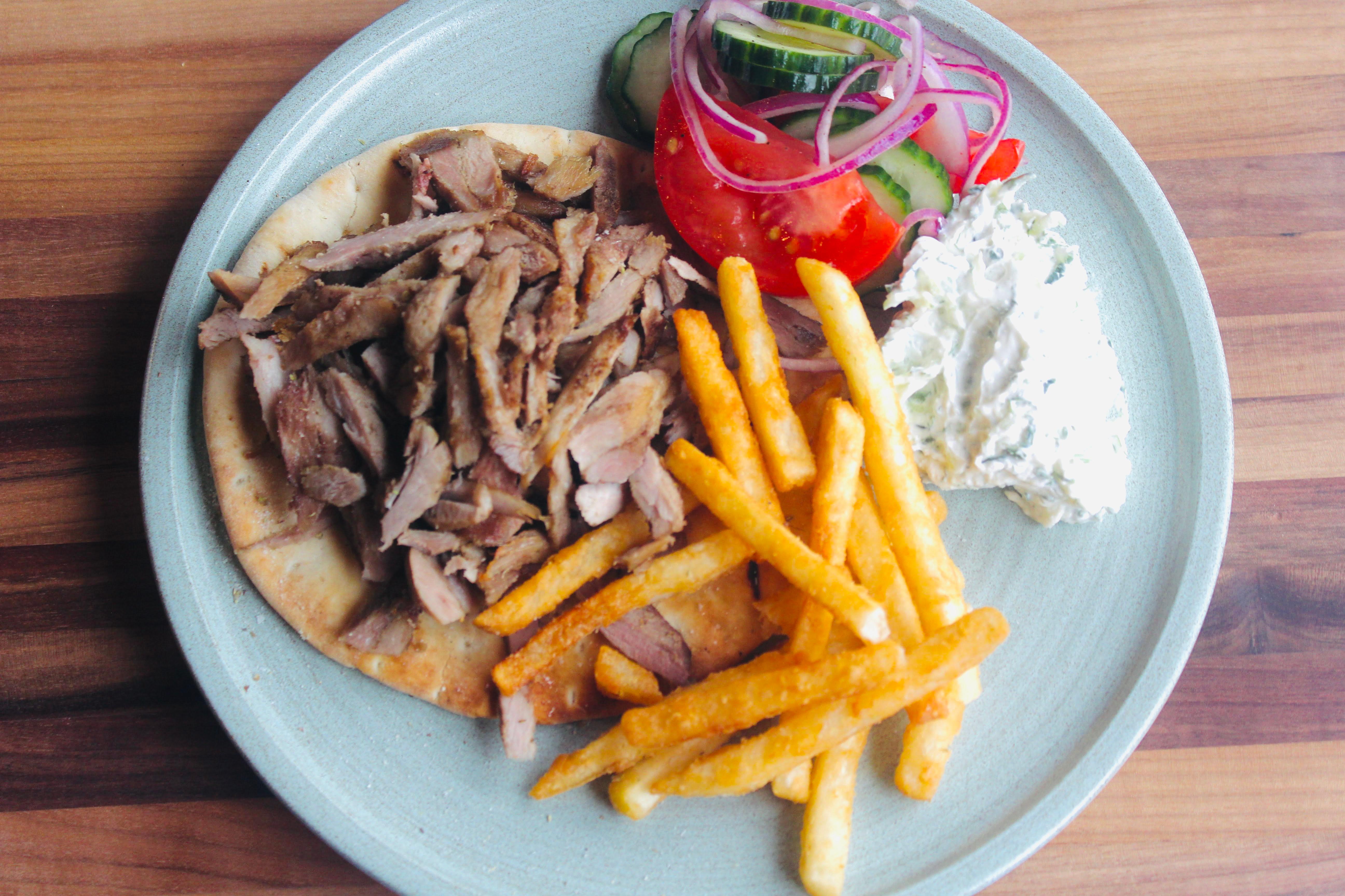 PORK GYRO PLATTER (FAMILY SIZE).