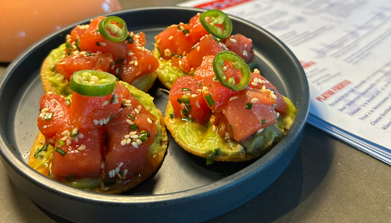 Ahi and Avocado Tostada..
