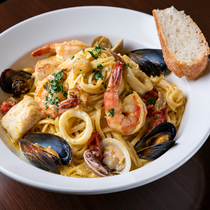 Saffron Seafood Linguine.