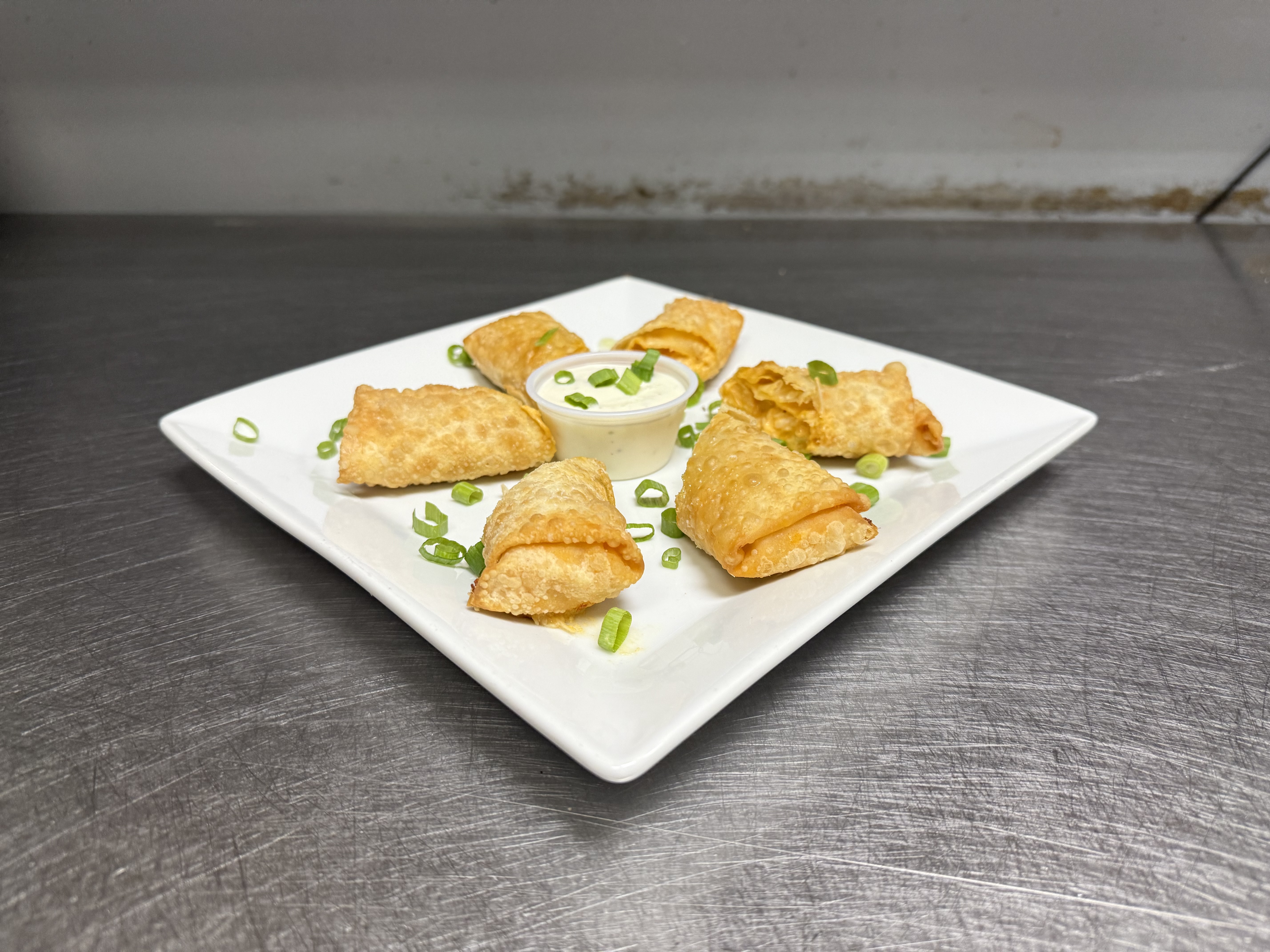 Buffalo Chicken Egg Rolls.
