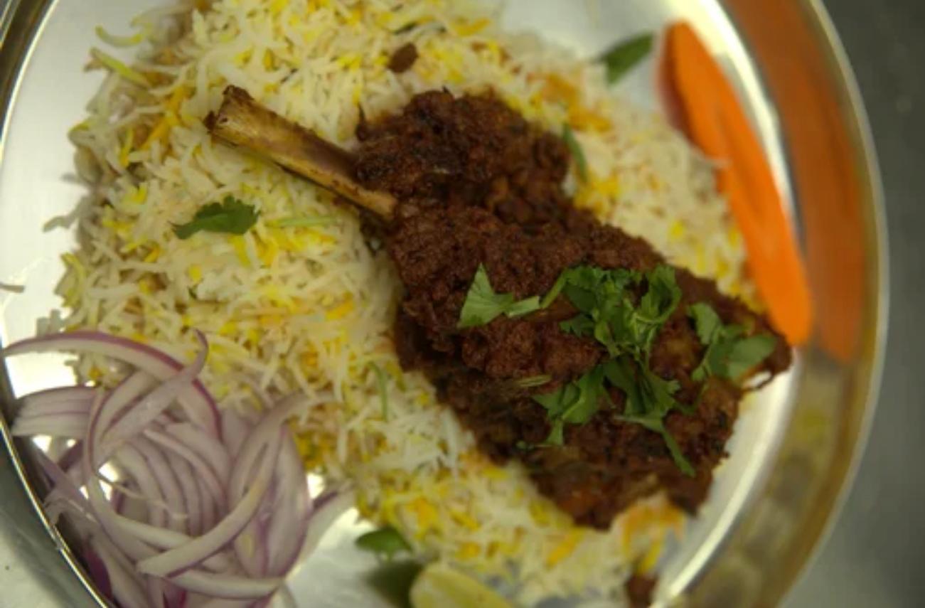 Nalli Gosht Fry Piece Biryani.
