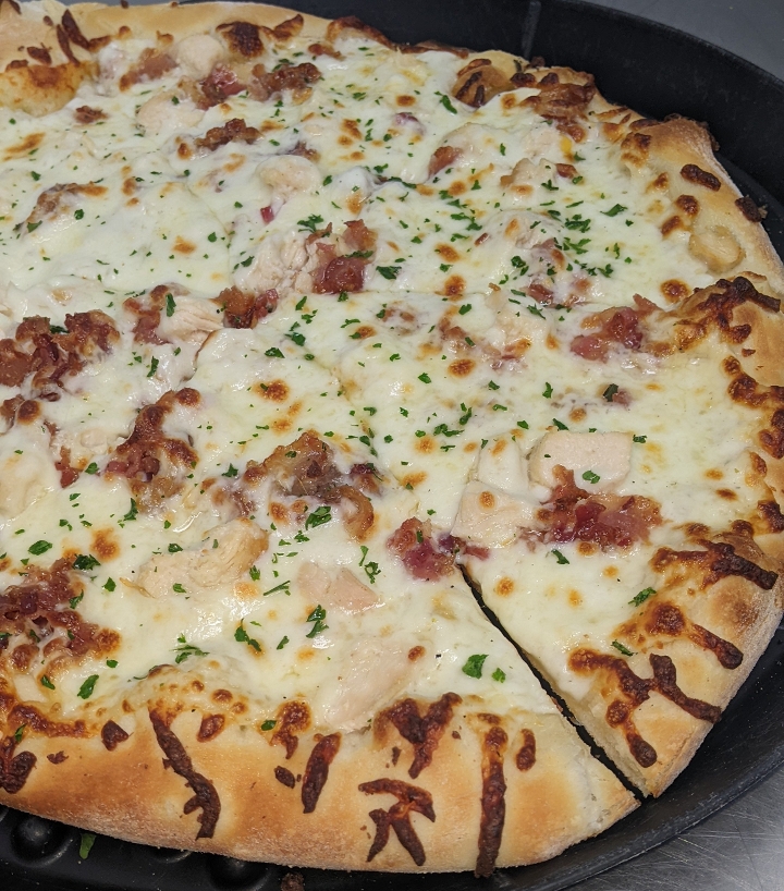 Chicken Bacon Ranch Pizza.