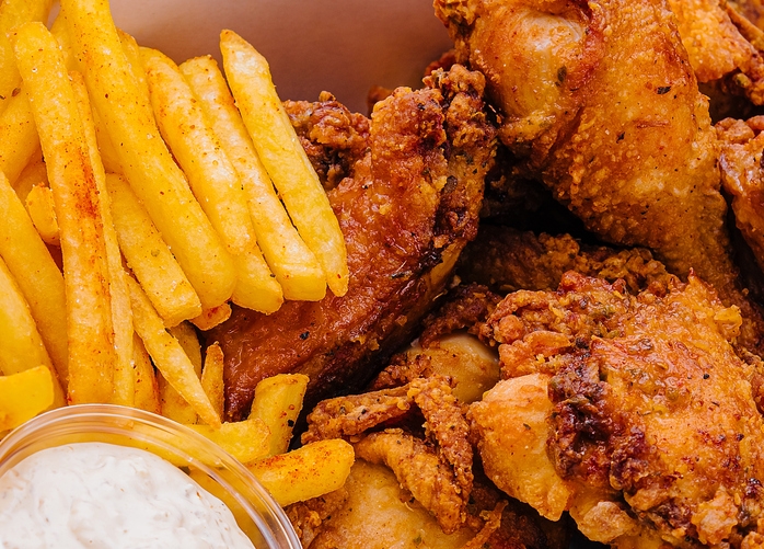 Five Wings And Fries.