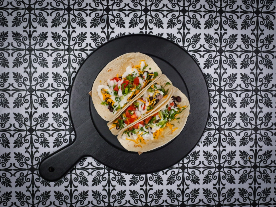 The Vegan Taco Trio.