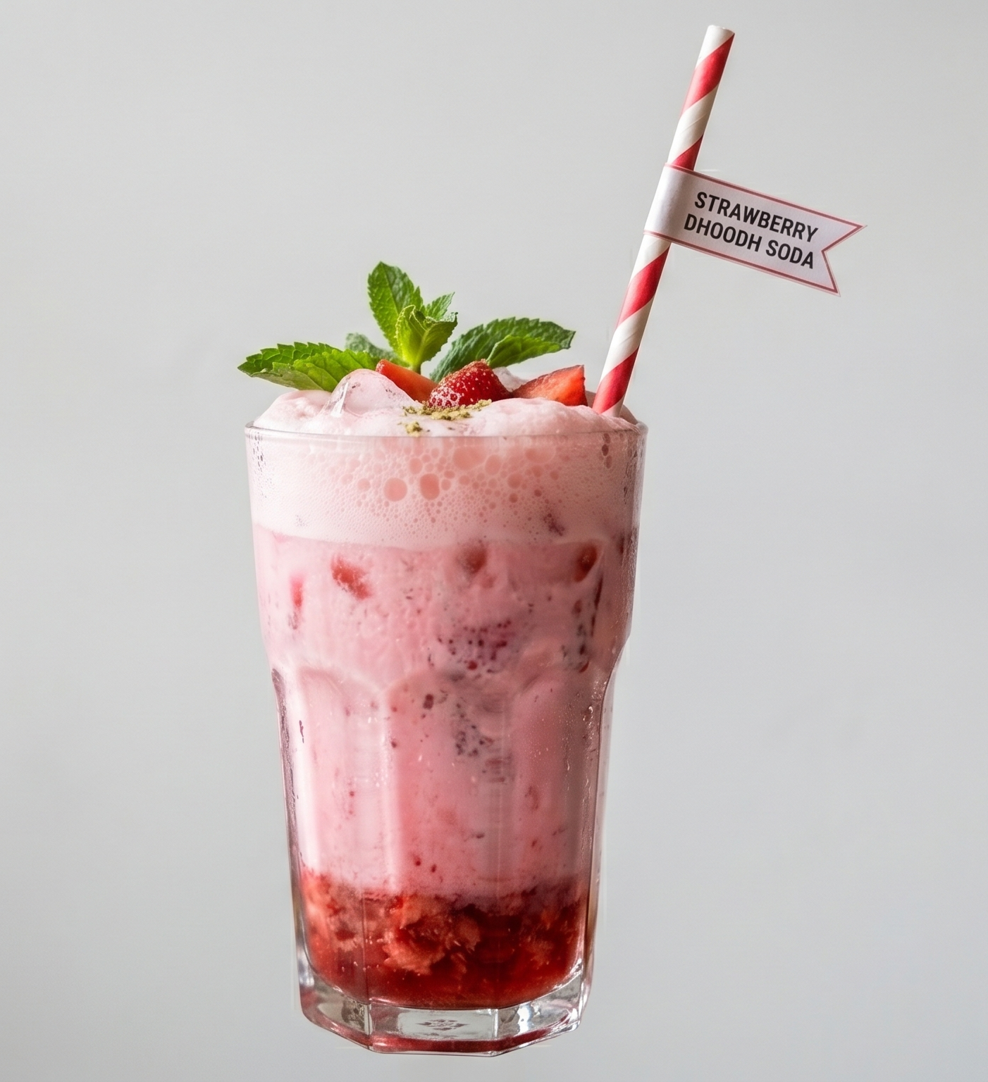 Strawberry Delight Dhudh Soda.
