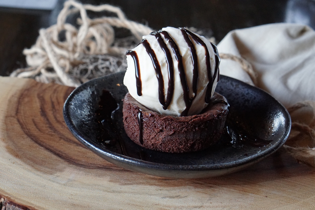 Lava Cake with Ice Cream.