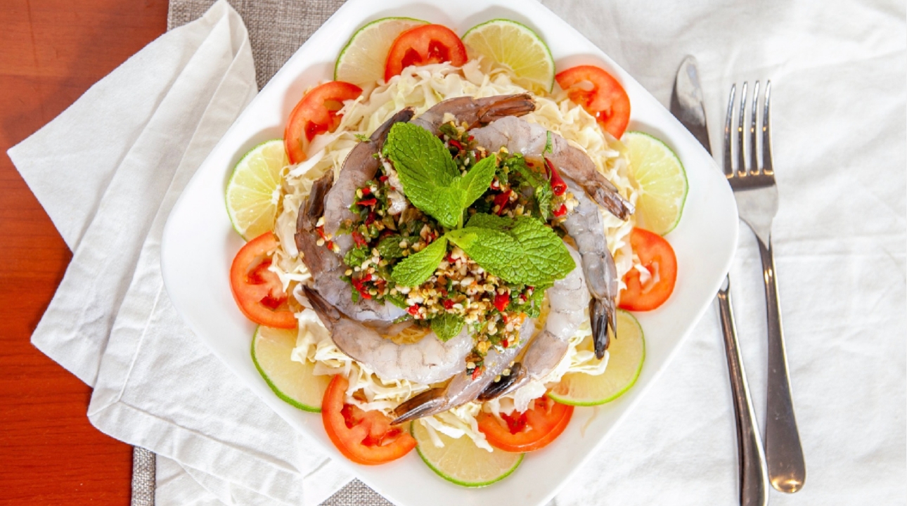 Raw Shrimp Salad.
