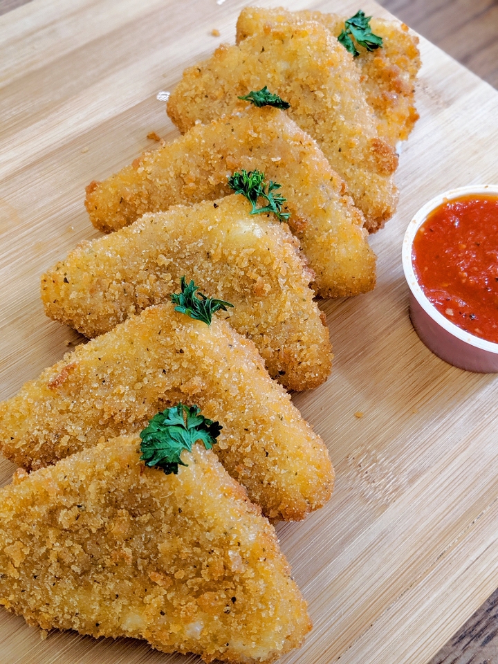 House-Crunch Mozzarella Triangles.