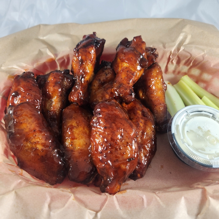 Ten wings and fries.