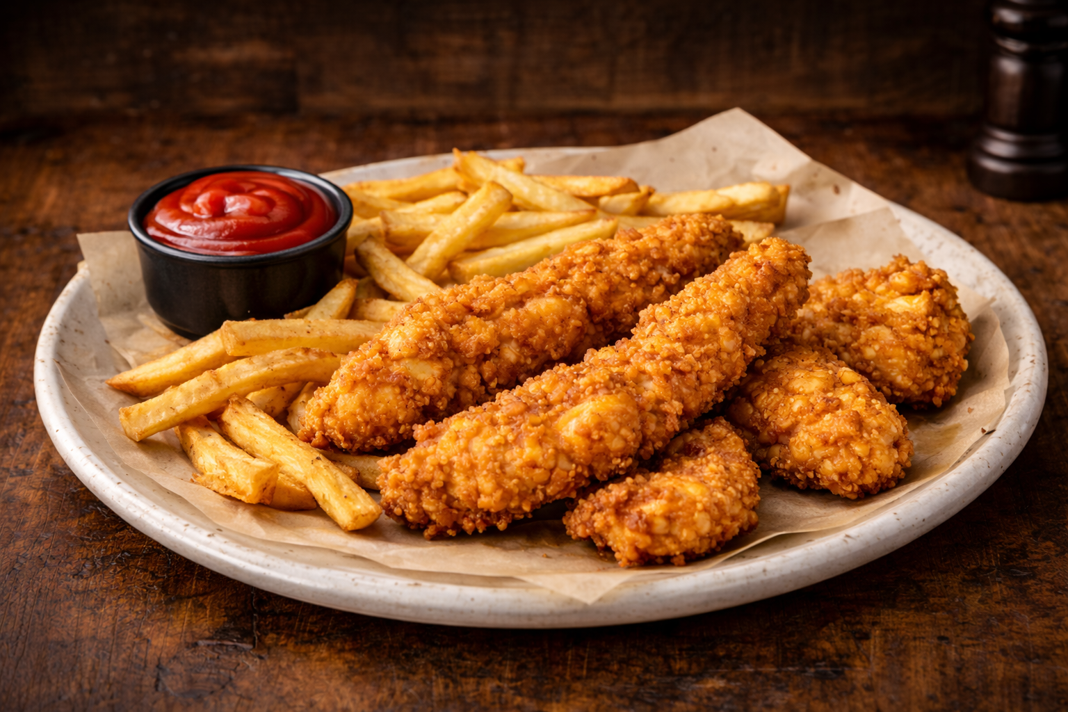 Strips & Fries.