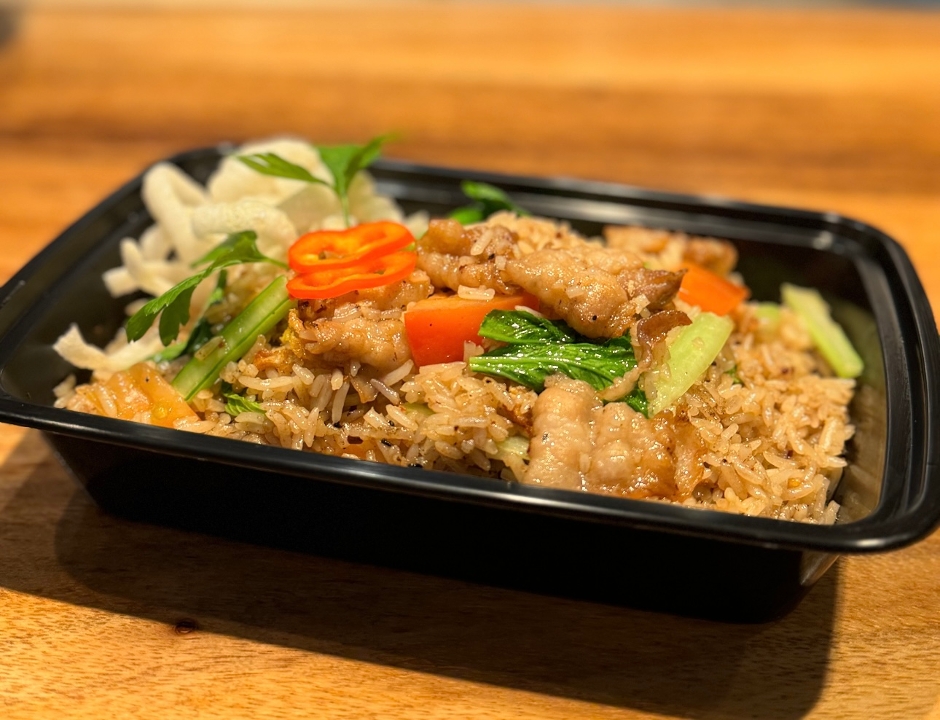 Fried rice pork belly.