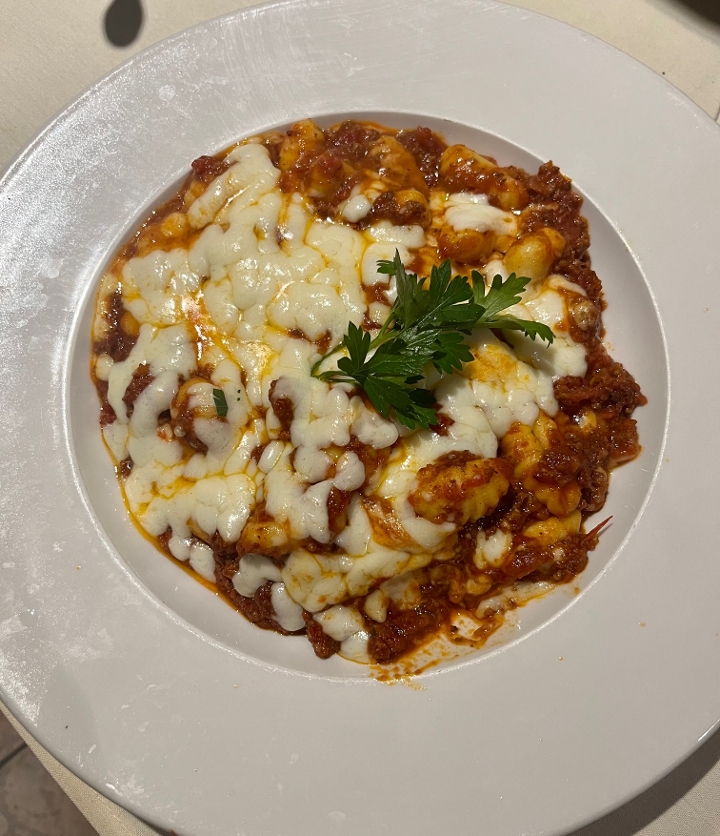 Baked Gnocchi Bolognese.