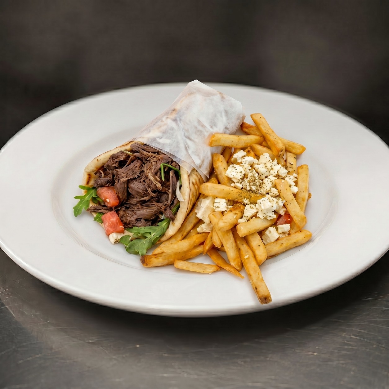 Slow-Roasted Lamb Pita.