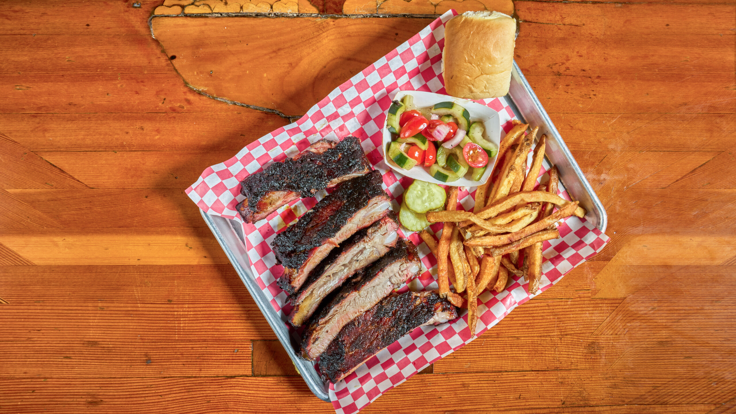 Pork Rib Plate with 2 Sides.