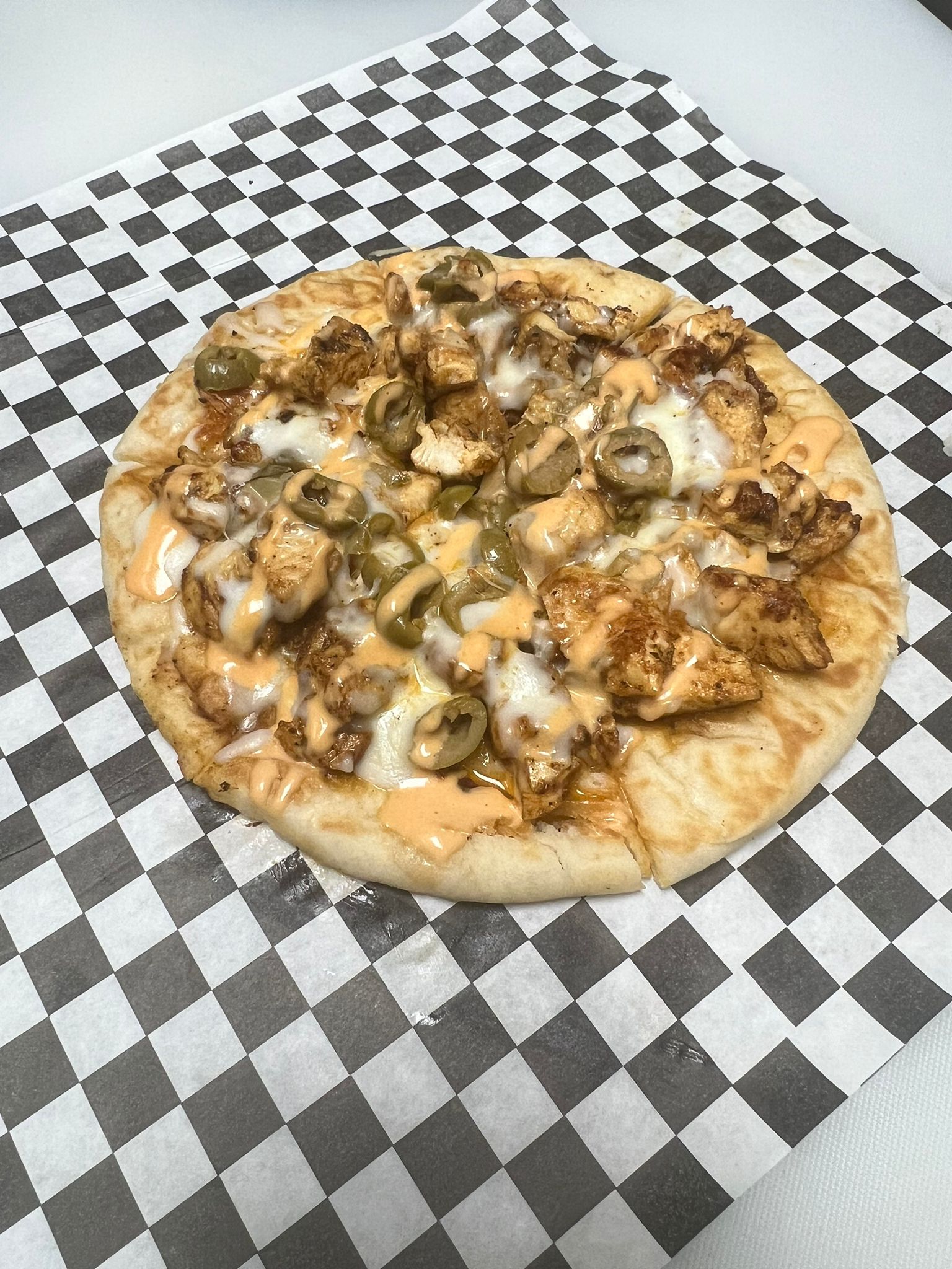 Chicken Pita Pizza.