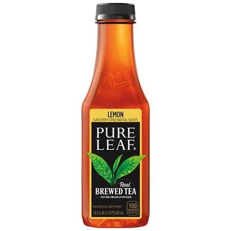 Pure Leaf Iced Tea, Sweetened Lemon Flavor Black Tea.
