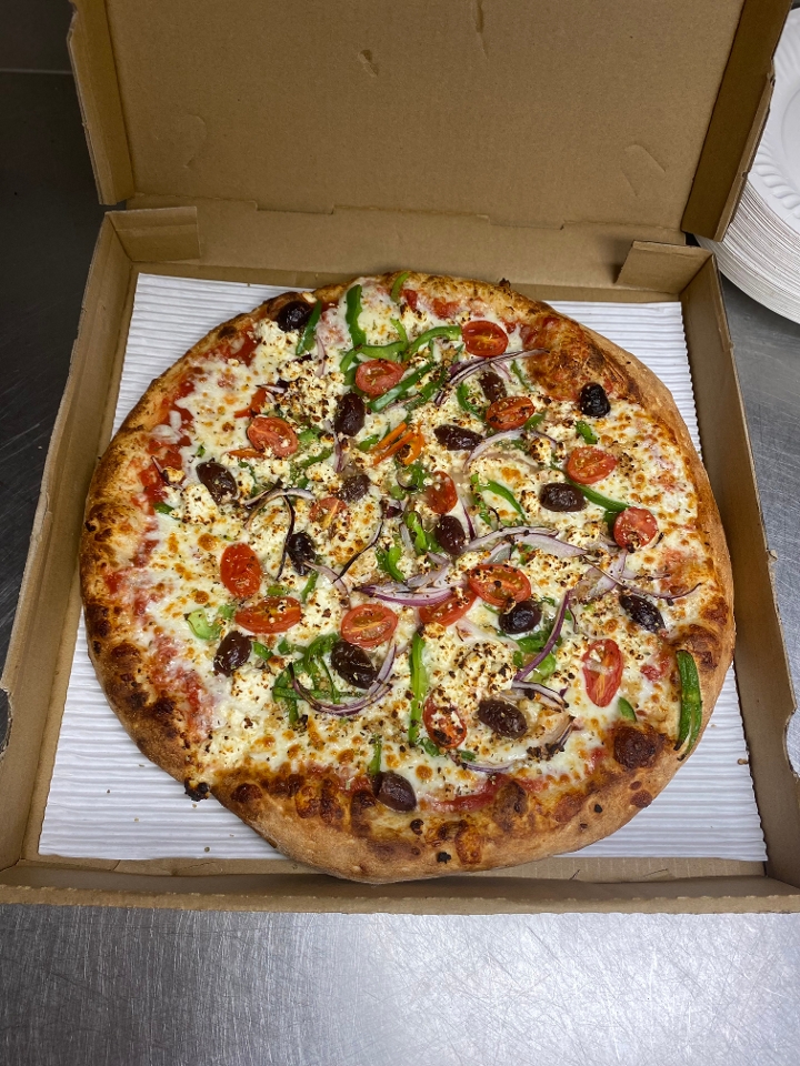 14in LARGE GREEK SPECIALTY PIZZA.