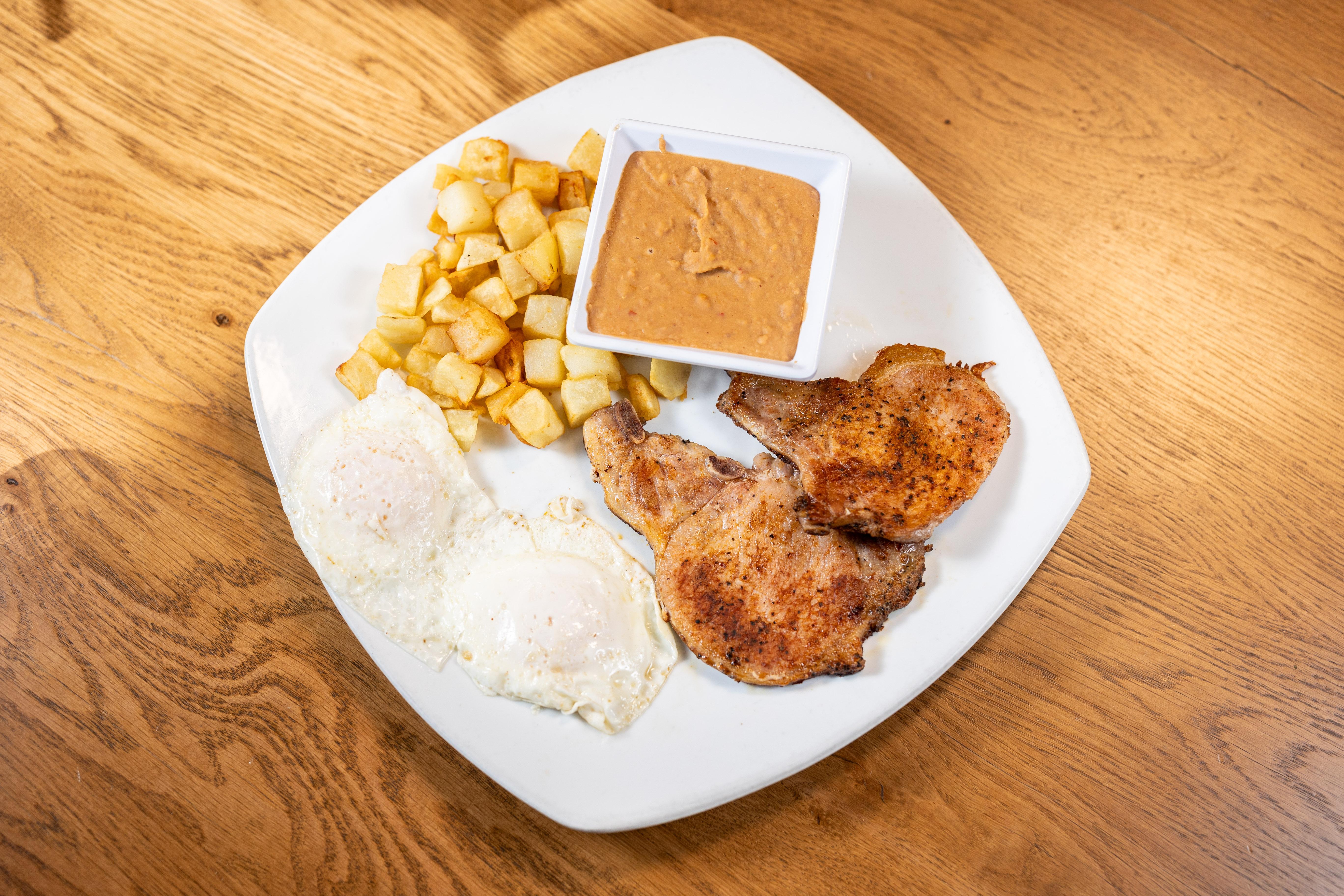 Porkchop and Eggs.