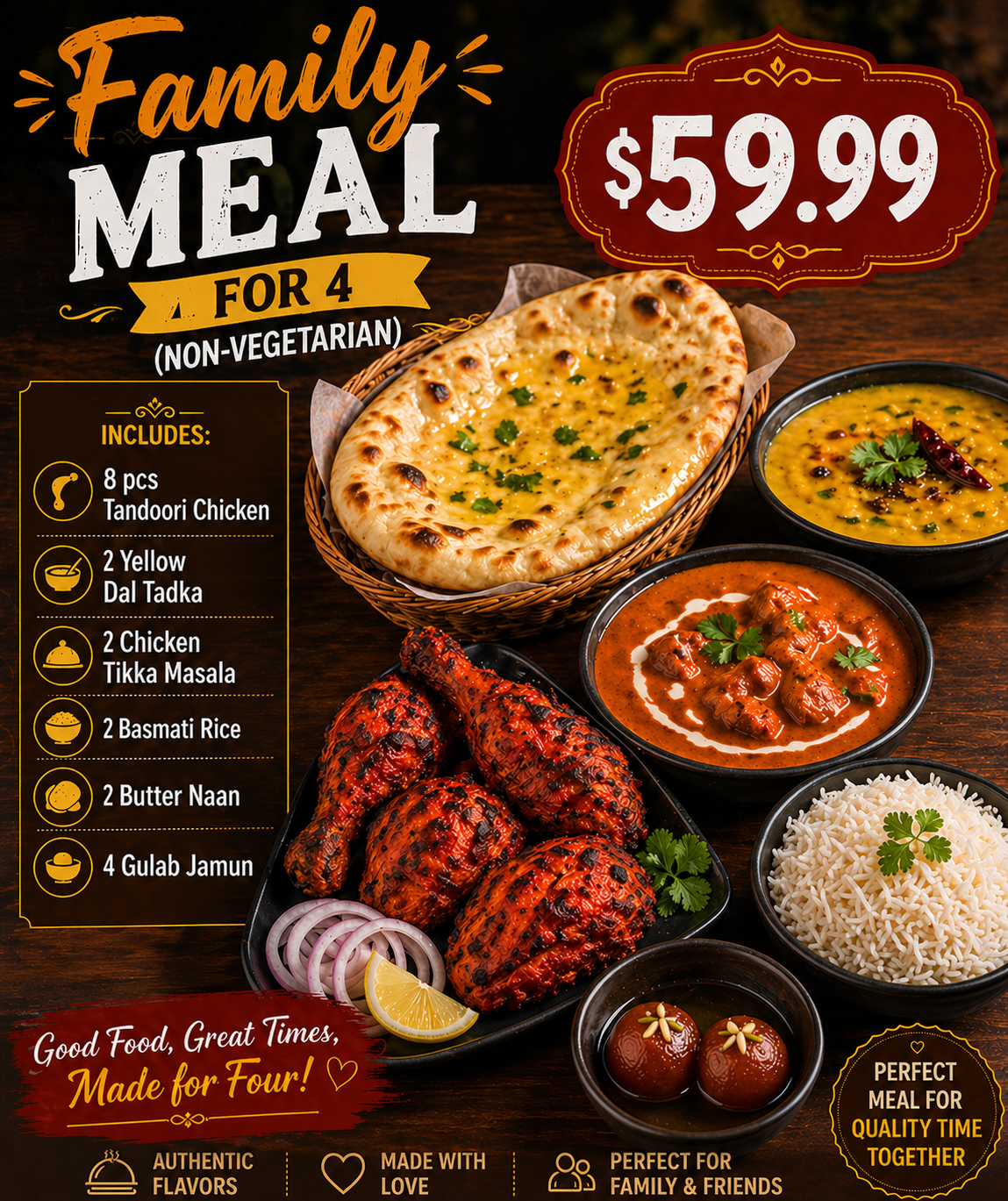 Family Meal for 4 (Non-Vegetarian).
