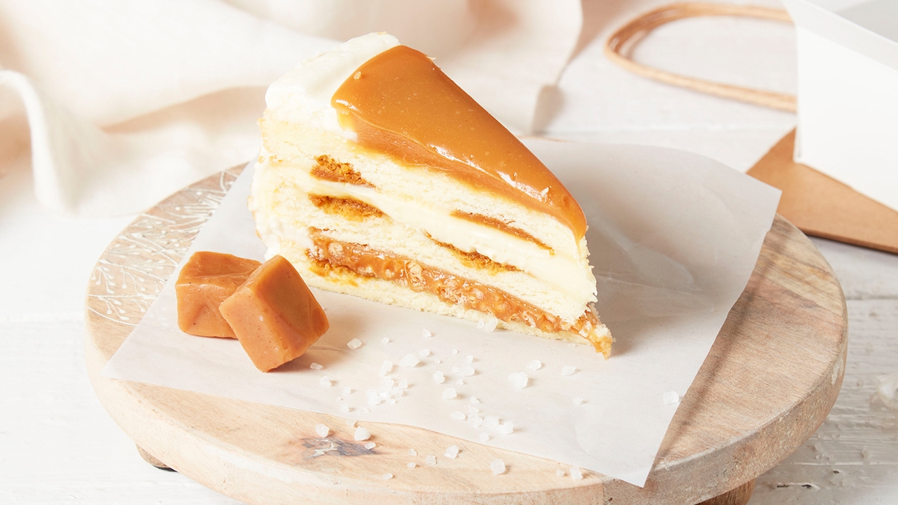Salted Caramel Vanilla Crunch Cake.