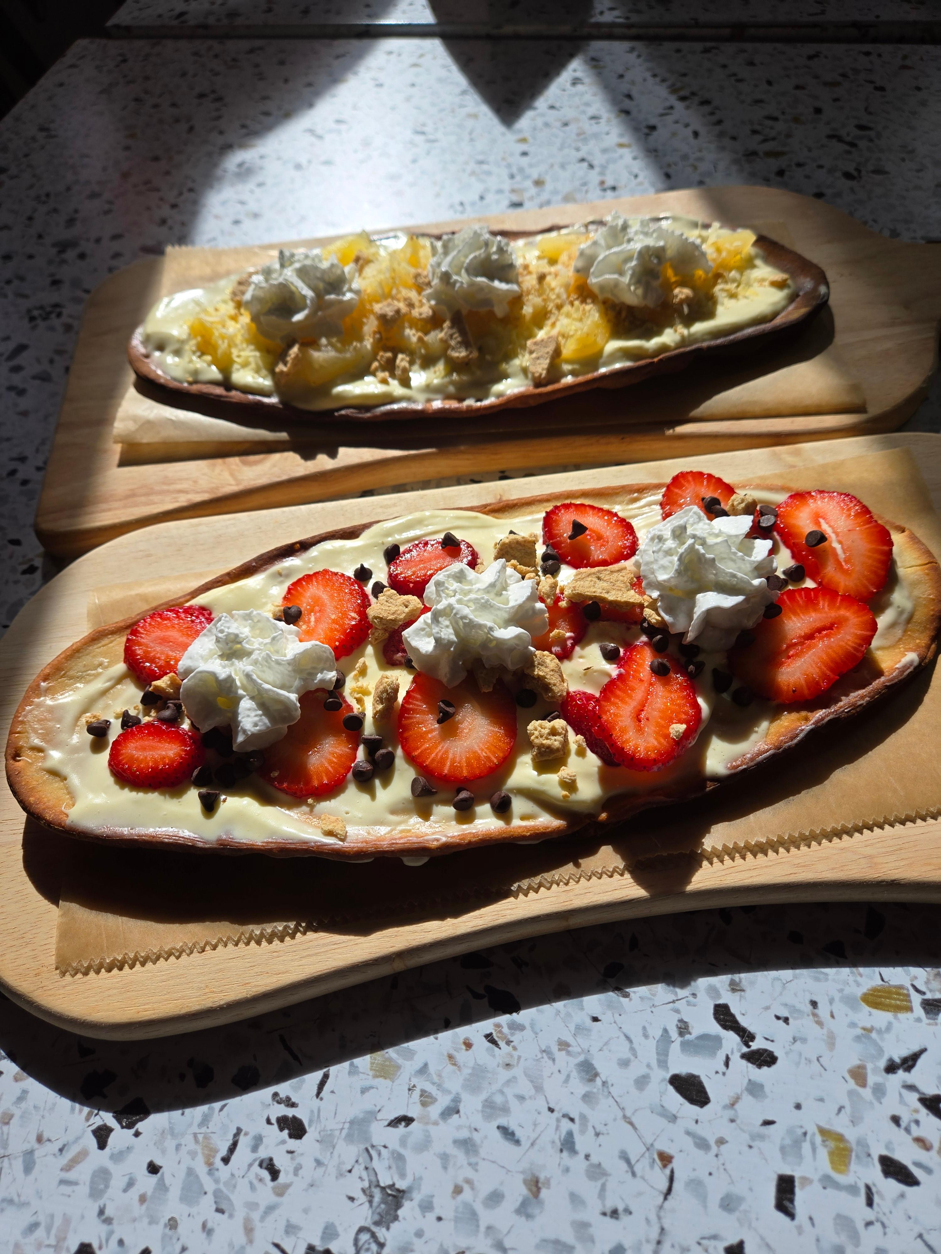 Strawberry Chocolate Cheesecake Flatbread.