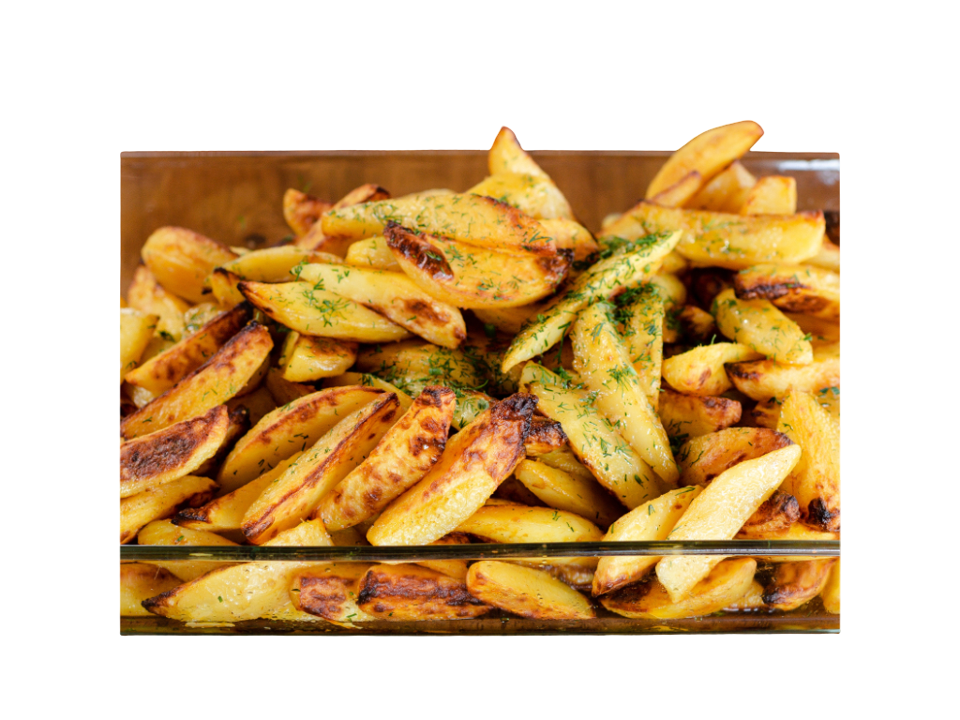 Half Roasted Potatoes.