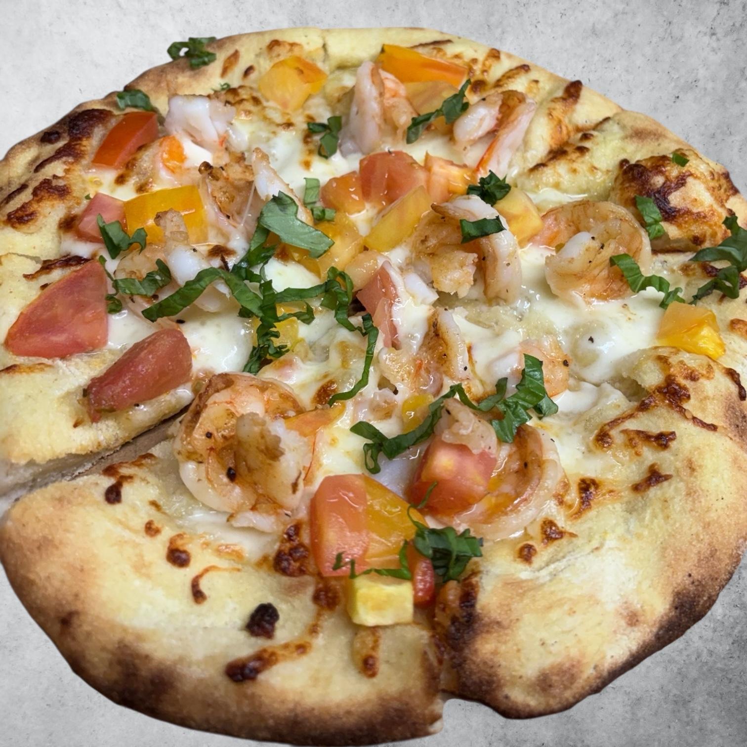 Mama Dolores Pizza (Shrimp & Alfredo).