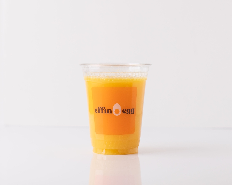 16oz Fresh Squeezed OJ.