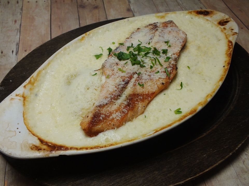 Seafood Ravioli with Salmon.