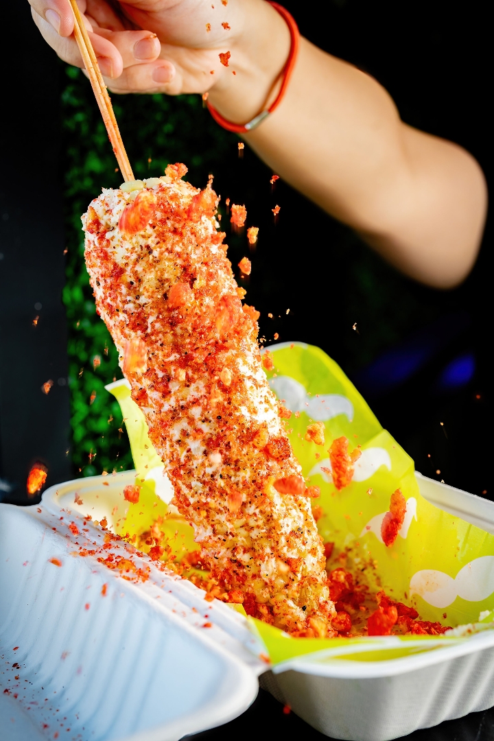 Hot Cheetos Elote Loco (On The Cob).