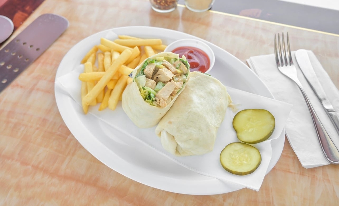 Grilled Chicken Caesar Wrap.