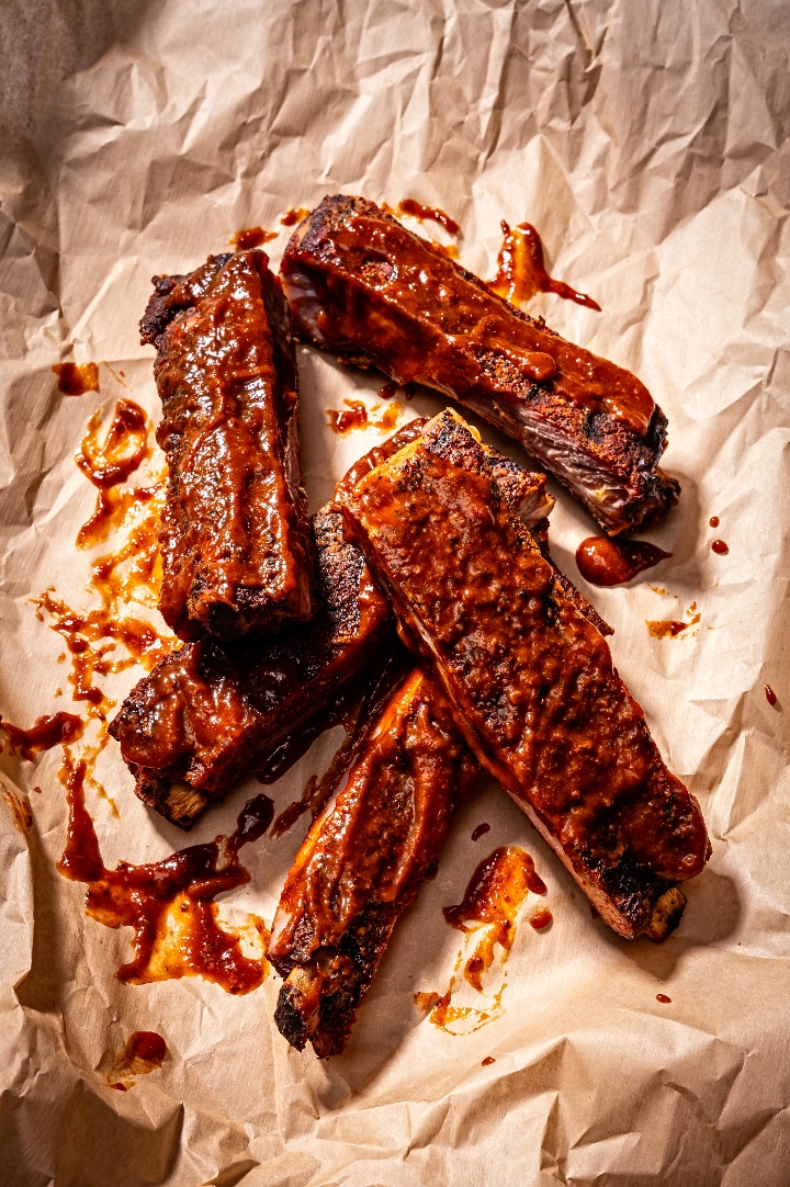 1/2 Rack (6 bones) of Pork Smoked Ribs Only.