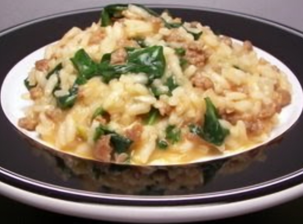 Sausage & Arugula Risotto.