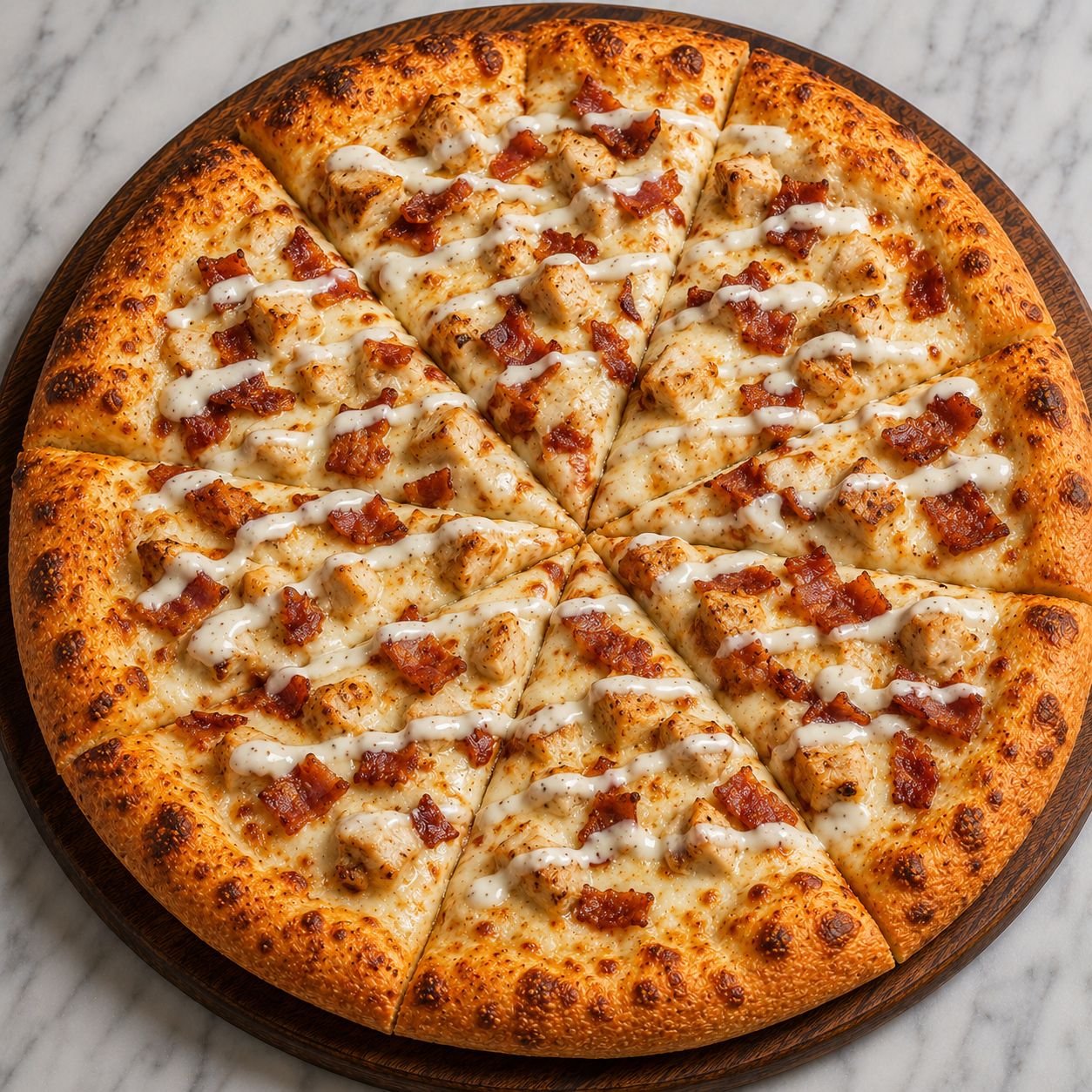 Chicken Bacon Ranch Pizza.