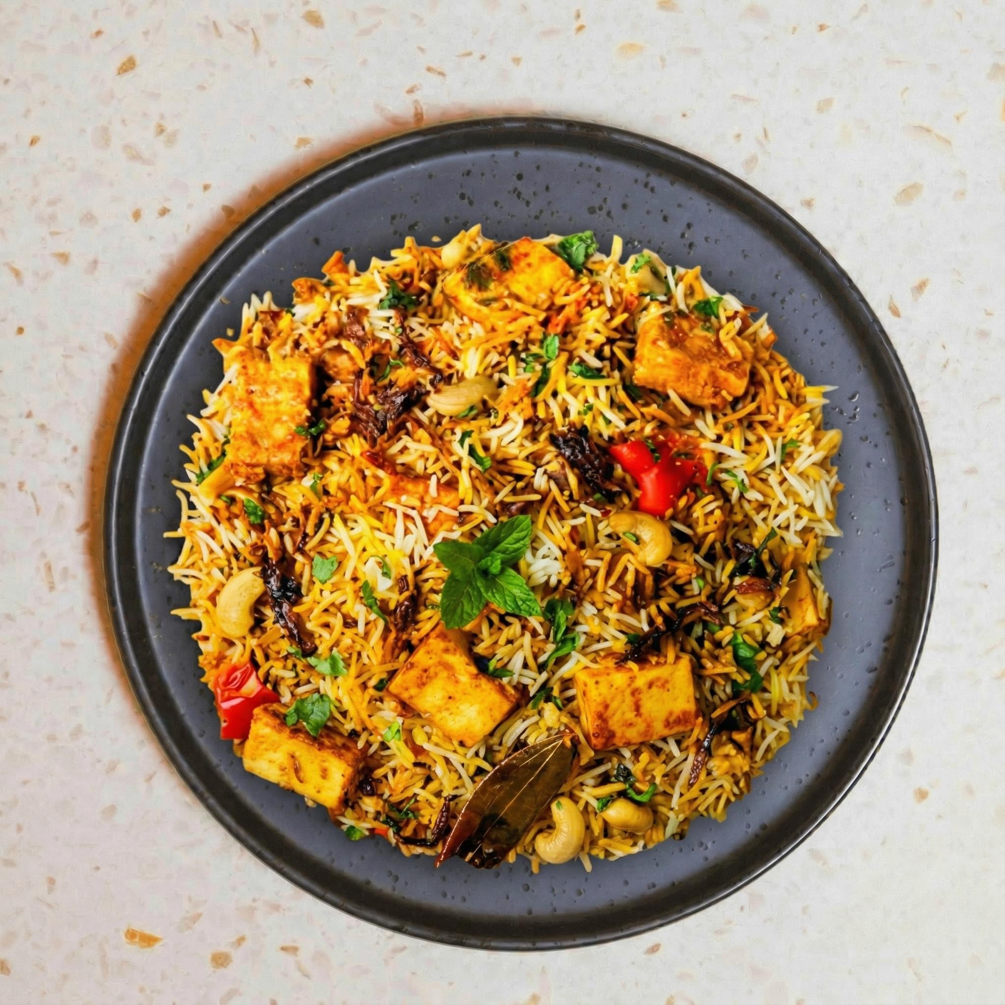 Vegetarian/Paneer Biryani.