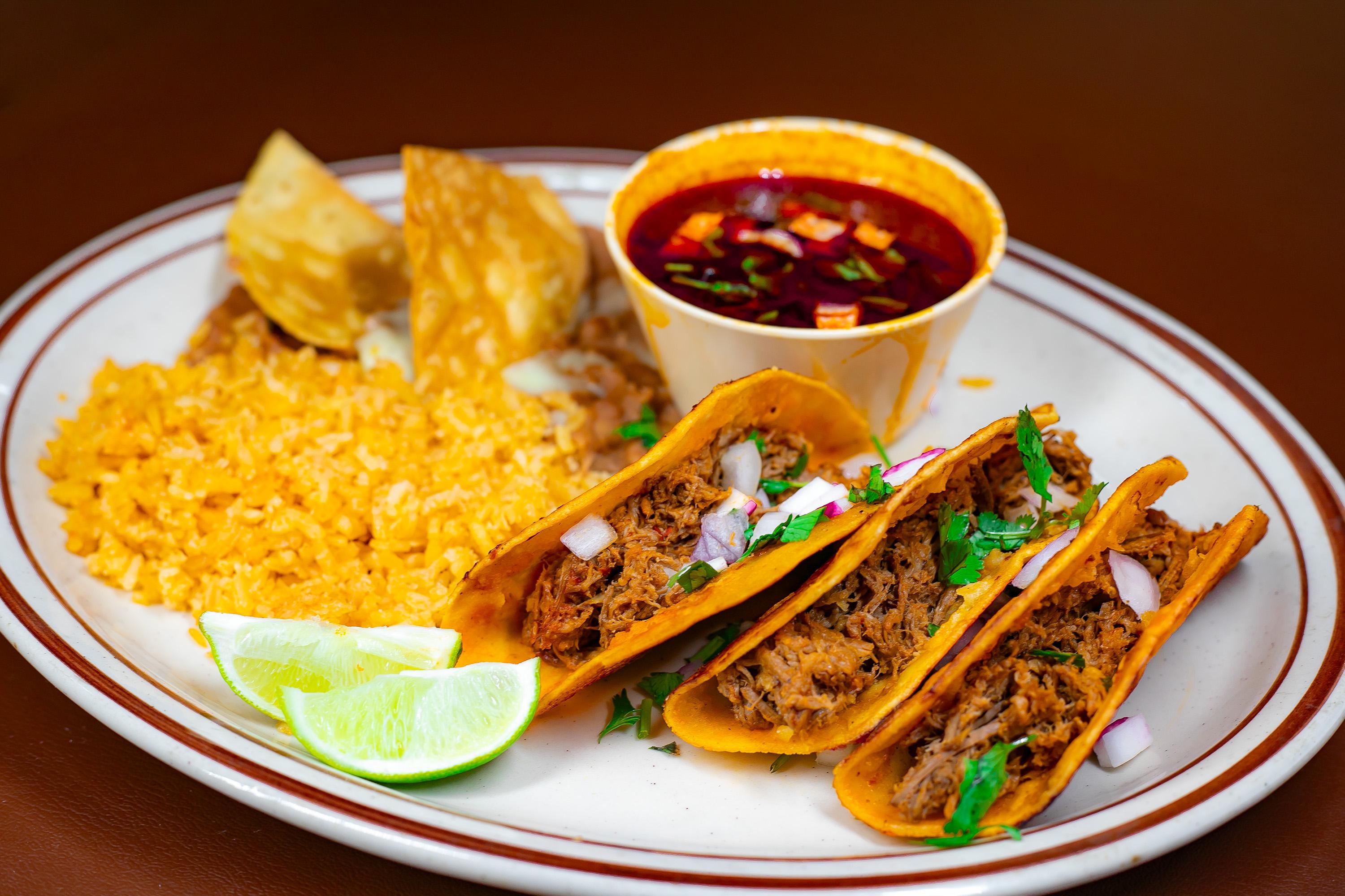 Wednesday Special/Quesabirria Taco Plate.