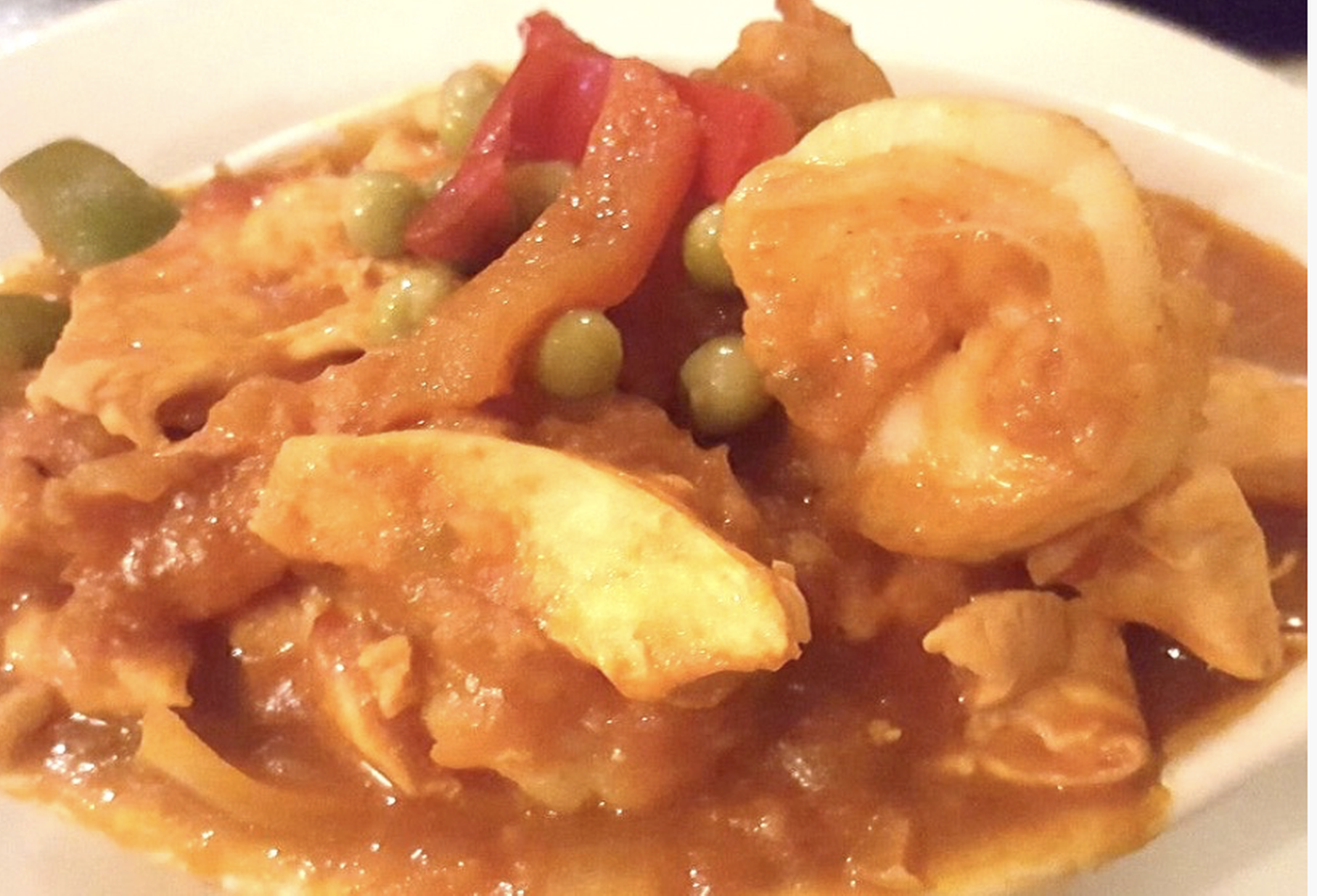Shrimp and Chicken in Creole Sauce.