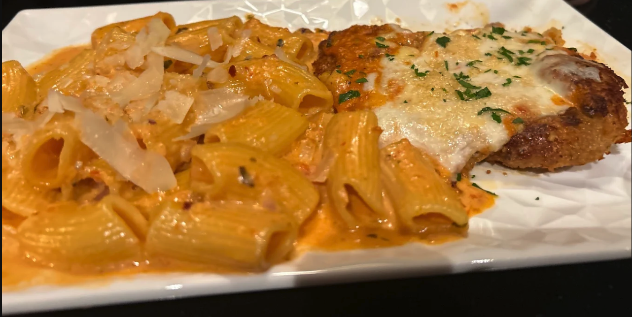 CHICKEN PARM ALLA VODKA.
