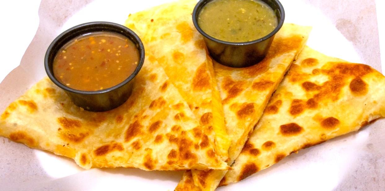 Hose Wrapped Cheese Quesadilla.