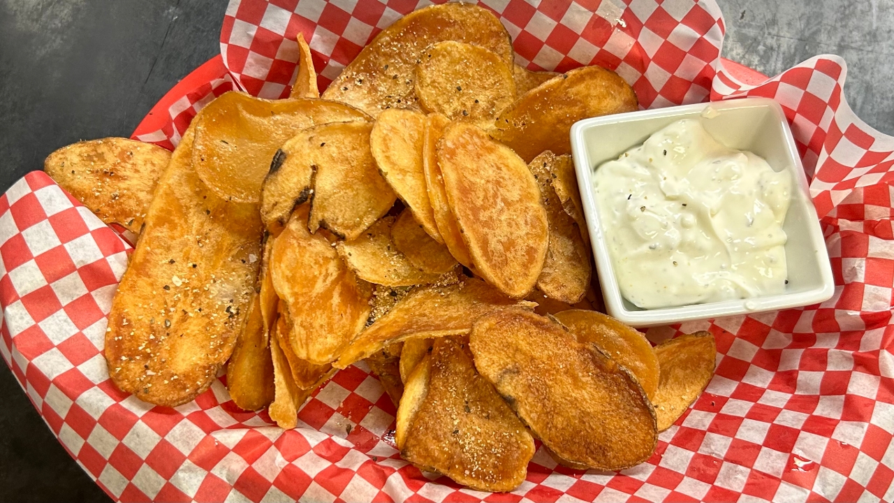 House Made Potato Chips & Dip.