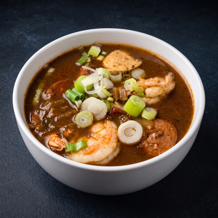 Crazy Cajun Gumbo (Chicken, Sausage, Shrimp).