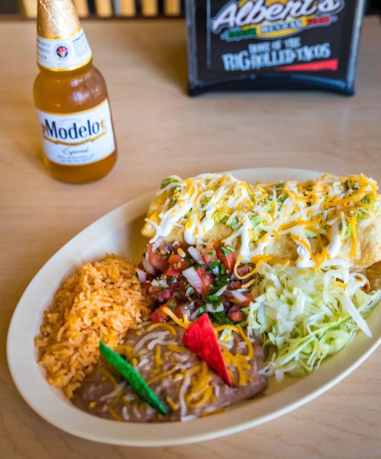 13. Chimichanga Plate Combo.