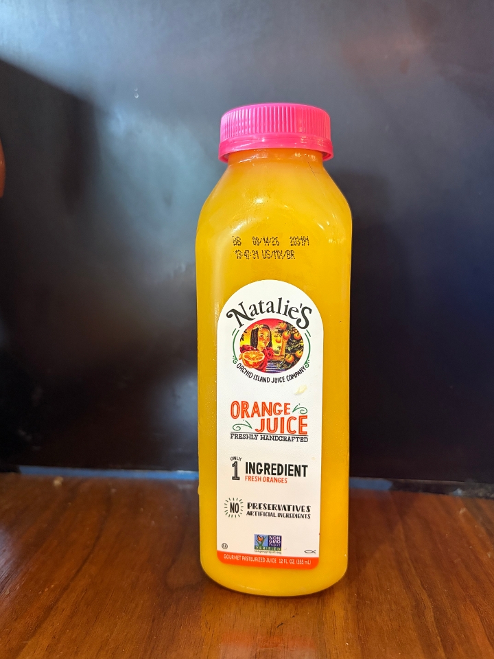 Natalie’s 12 oz Orange Juice.