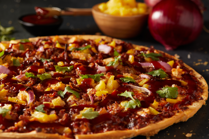 10" Cauliflower Crust BBQ Chicken Pizza.