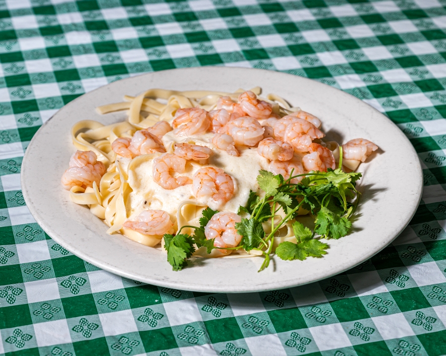 Fettuccine & Shrimp Alfredo.