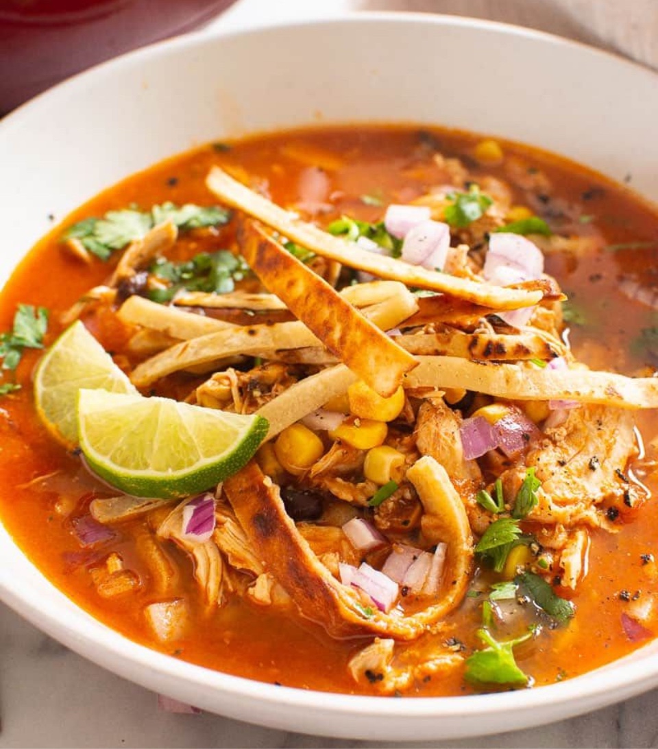 Chicken Tortilla Soup with Legendary Toast.