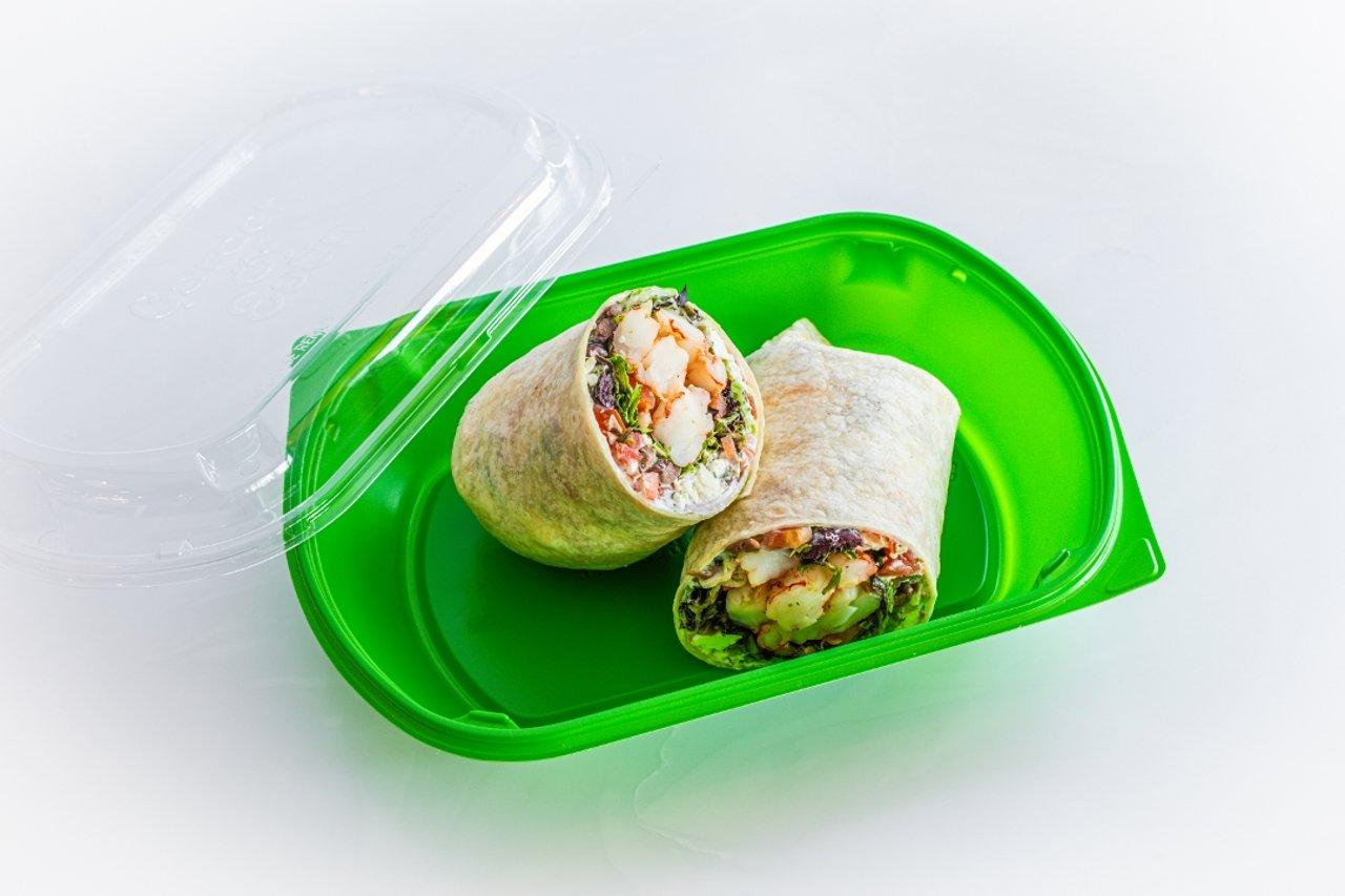 Greek shrimp wrap.
