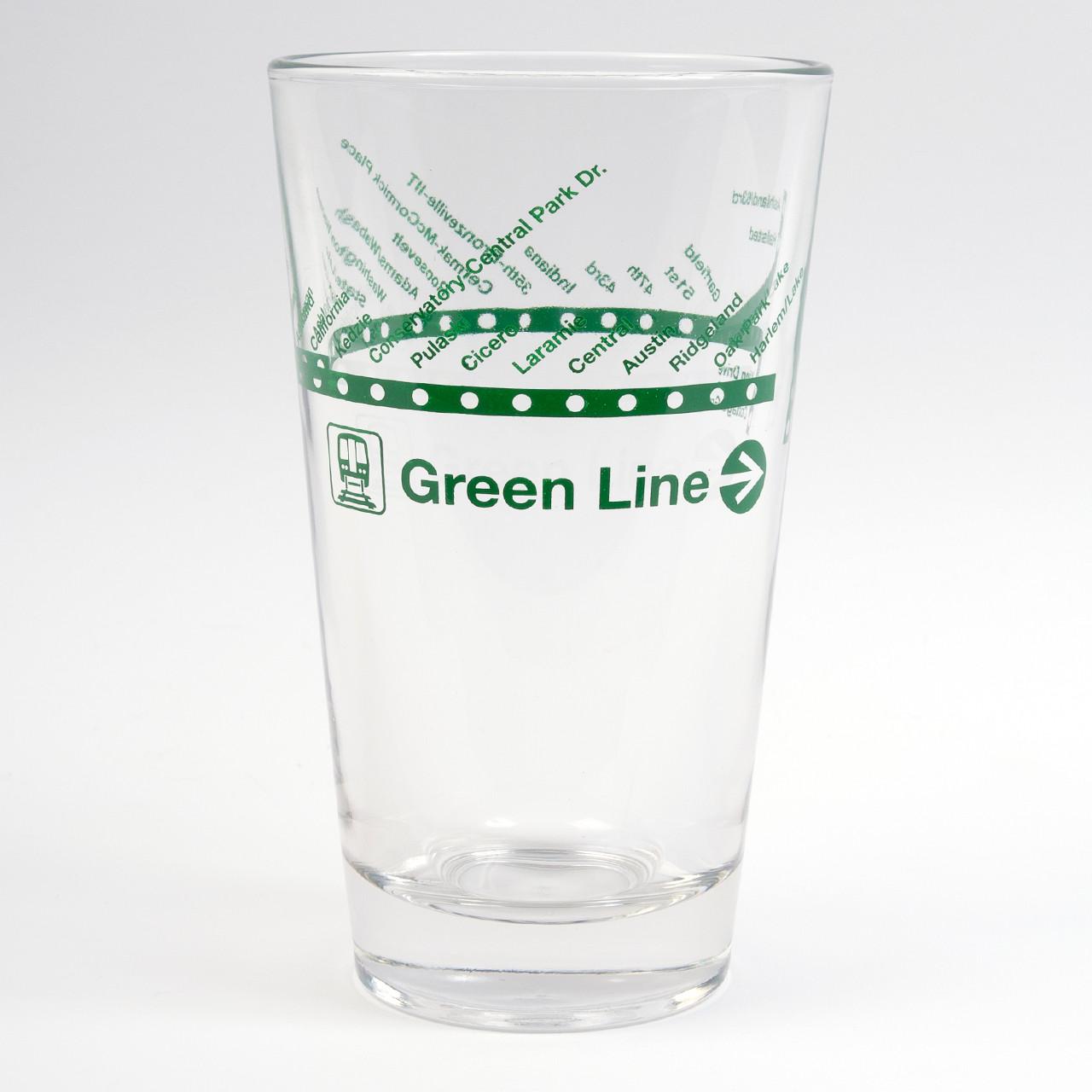 Green Line Pint Glass.