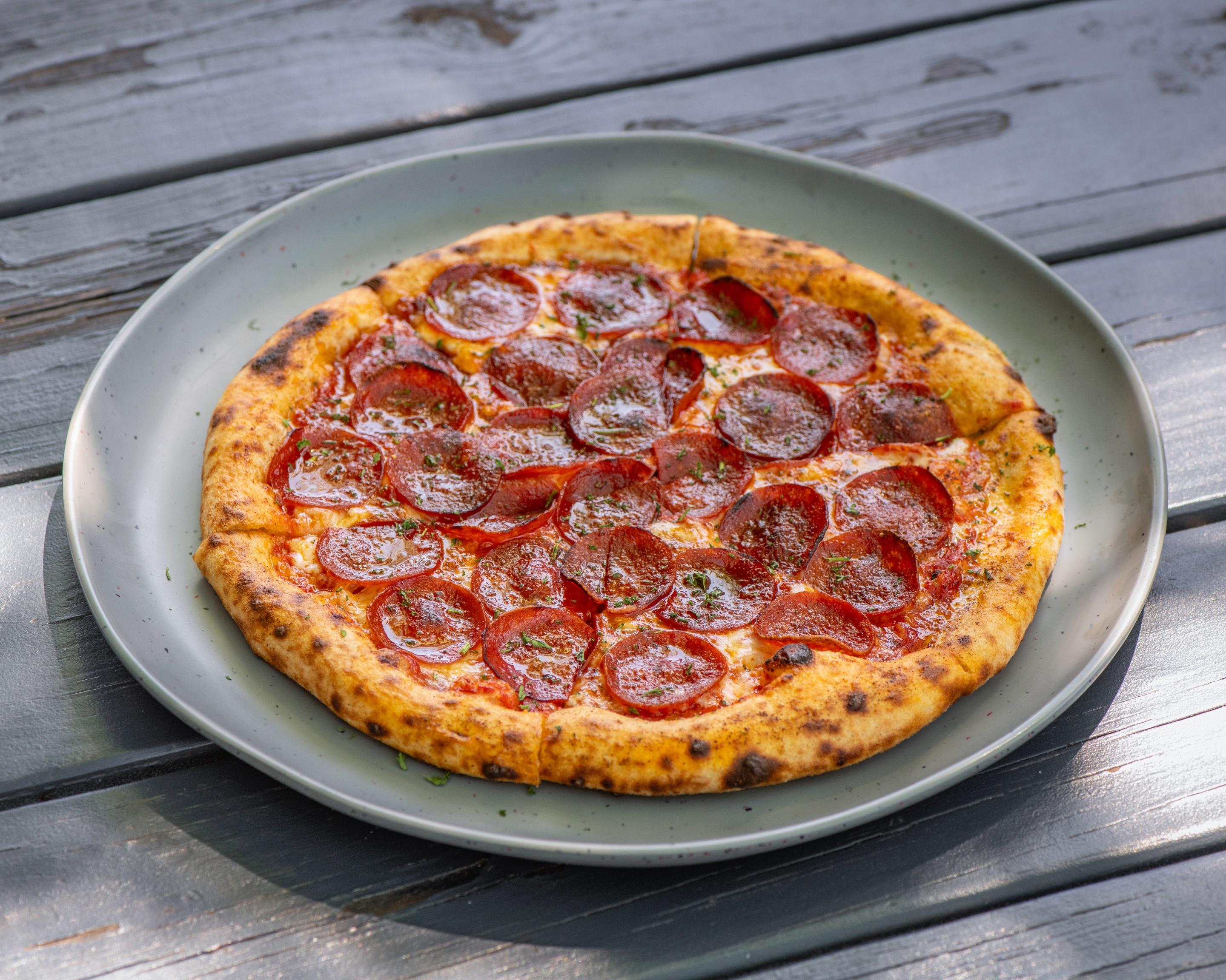 Sweet & Spicy Pepperoni Pizza.